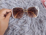 Shein Retro Large Frame Brown Fashion Glasses