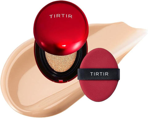 TIRTIR - Mask Fit Red Cushion MINI - Japan's No.1 Foundation in shades 13C Fair, 13N Fair Ivory, 15C Fair Porcelain, 17N Vanilla, 17W French Vanilla, 17C Porcelain, 21N Ivory, 21W Natural Ivory, 21C Cool Ivory, 23N Sand, 24N Latte, 24W Soft Beige, 25N Mocha, 27C Cool Beige, 27N Camel, 29N Natural Beige, 30N Rich Honey, 31N French Beige, 33C Hazel, 33N Macchiato