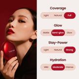 TIRTIR - Mask Fit Red Cushion MINI - Japan's No.1 Foundation in shades 13C Fair, 13N Fair Ivory, 15C Fair Porcelain, 17N Vanilla, 17W French Vanilla, 17C Porcelain, 21N Ivory, 21W Natural Ivory, 21C Cool Ivory, 23N Sand, 24N Latte, 24W Soft Beige, 25N Mocha, 27C Cool Beige, 27N Camel, 29N Natural Beige, 30N Rich Honey, 31N French Beige, 33C Hazel, 33N Macchiato