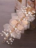 Toddler Girls Faux Pearl & Flower Decor Hair Accessory - HA7