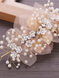 Toddler Girls Faux Pearl & Flower Decor Hair Accessory - HA7