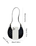 SHEIN Letter Embossed Hobo Bag Fashionable Argyle Quilted Twist Lock PU