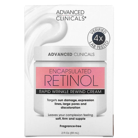 Advanced Clinicals , Encapsulated Retinol, Rapid Wrinkle Rewind Cream, 2 fl oz (59 ml)