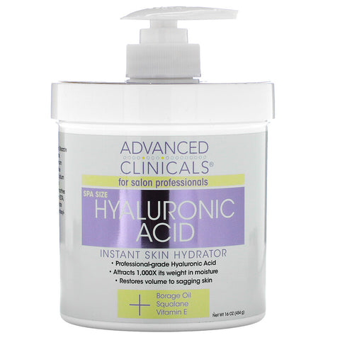 Advanced Clinicals, Hyaluronic Acid, Instant Skin Hydrator, 16 oz (454 g)