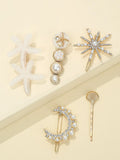 SHEIN 5pcs Rhinestone Decor Hair Clip / HAIR PINS SET