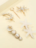 SHEIN 5pcs Rhinestone Decor Hair Clip / HAIR PINS SET