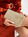 SHEIN Belle Rhinestone Decor Square Fancy Bag