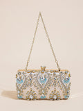 SHEIN Rhinestone Decor Bridal Clutch