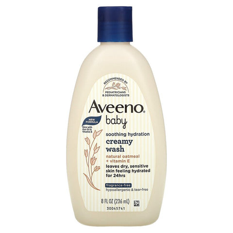 Aveeno  Baby, Creamy Wash, Fragrance-Free, 8 fl oz (236 ml)