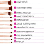 BH Cosmetics - Metal Rose - 11 Piece Brush Set with Bag