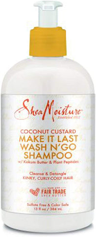 Shea Moisture Coconut Custard Make It Last Wash N' Go Shampoo 13 oz