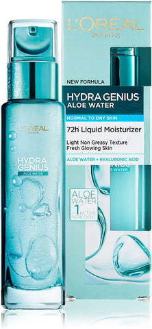 L'Oreal Paris Hydra Genius Hyaluronic Acid Moisturizer for Normal to dry Skin, 70 ml