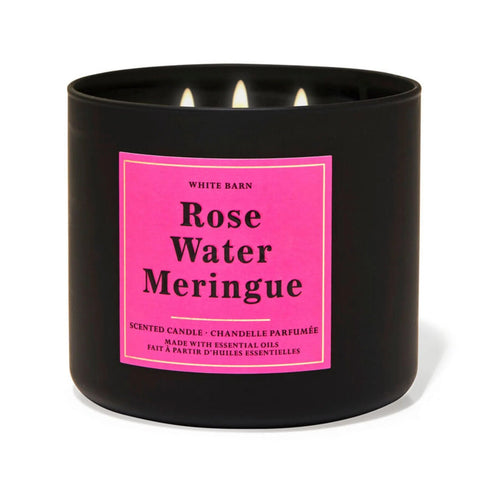 Bath & Body Works 3 wicked Rose Water Meringue Scented Candle