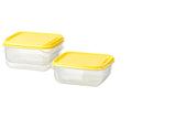 Ikea Food container, transparent/yellow0.6 l - set of 3  PRUTA