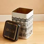 Homebox Feast Square Shaped Sugar Canister with Lid - 10.5x15 cms CAPACITY 1.5 litre APPROX