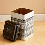 Homebox Feast Square Shaped Tea Canister with Lid - 10.5x15 cms CAPACITY 1.5 litre APPROX