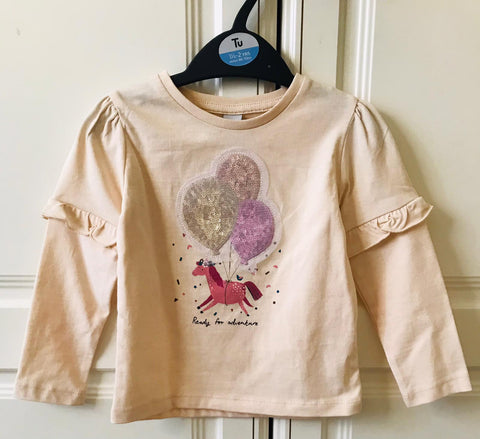 From UK  - "Girl’s full sleeves t-shirt 💯% cotton  Size: 1.5 to 2 years