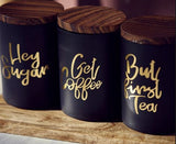 Homebox Tea Coffee Sugar Jars - Set of 3 CAPACITY 1 litre APPROX