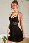 SHEIN Lace Insert Bustier Cami Nightdress