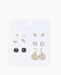 Forever 21 - Buttoned Stud & Sun Pendant Earring Set 6 pairs
