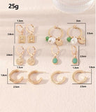 SHEIN 6pairs Faux Pearl & Geometric Decor Earrings