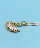 SHEIN Rhinestone Decor Swan Charm Necklace