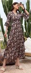 SHEIN Paisley Print Layered Flounce Sleeve A-line Dress - Open wrap style