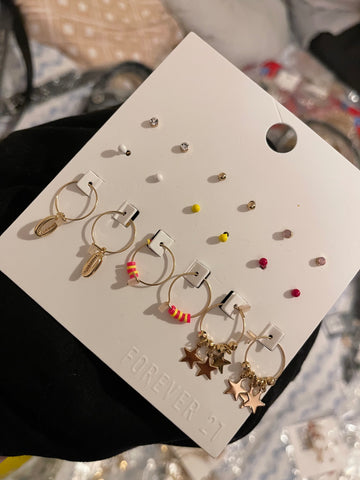 Forever 21 - Assorted Hoop & Stud Earring Set - 9 pairs