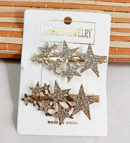 1 pair Hair pins stars design