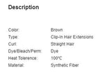 SHEIN 16 pcs Clip Long Straight - HAIR EXTENSIONS Heat Tolerance: 100 Degrees