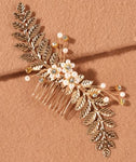 SHEIN Faux Pearl & Leaf Decor Hair Clip