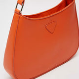 Max Dubai - Solid Hand Bag with Zip Closure - Orange