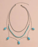SHEIN Turquoise Charm Layered Necklace