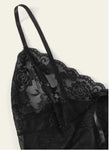 Shein 3pcs Contrast Lace Mesh Slips With Thong & Belted Robe